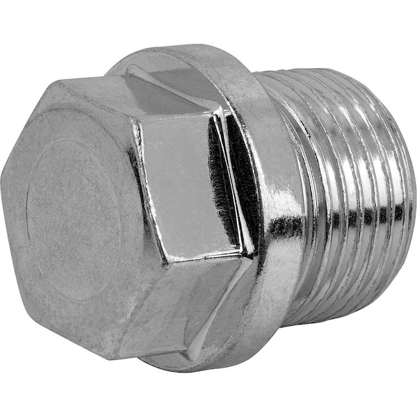 Screw Plug, 49 mm Dia, Gray, Steel Zinc Plated